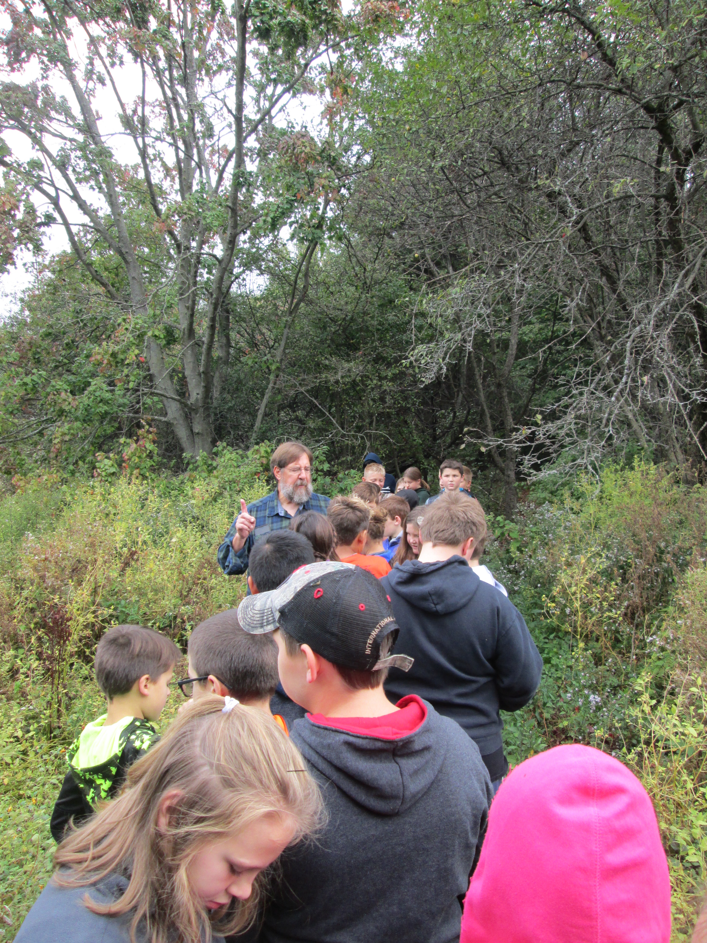 Students getting a guided tour at Old Fly Marsh