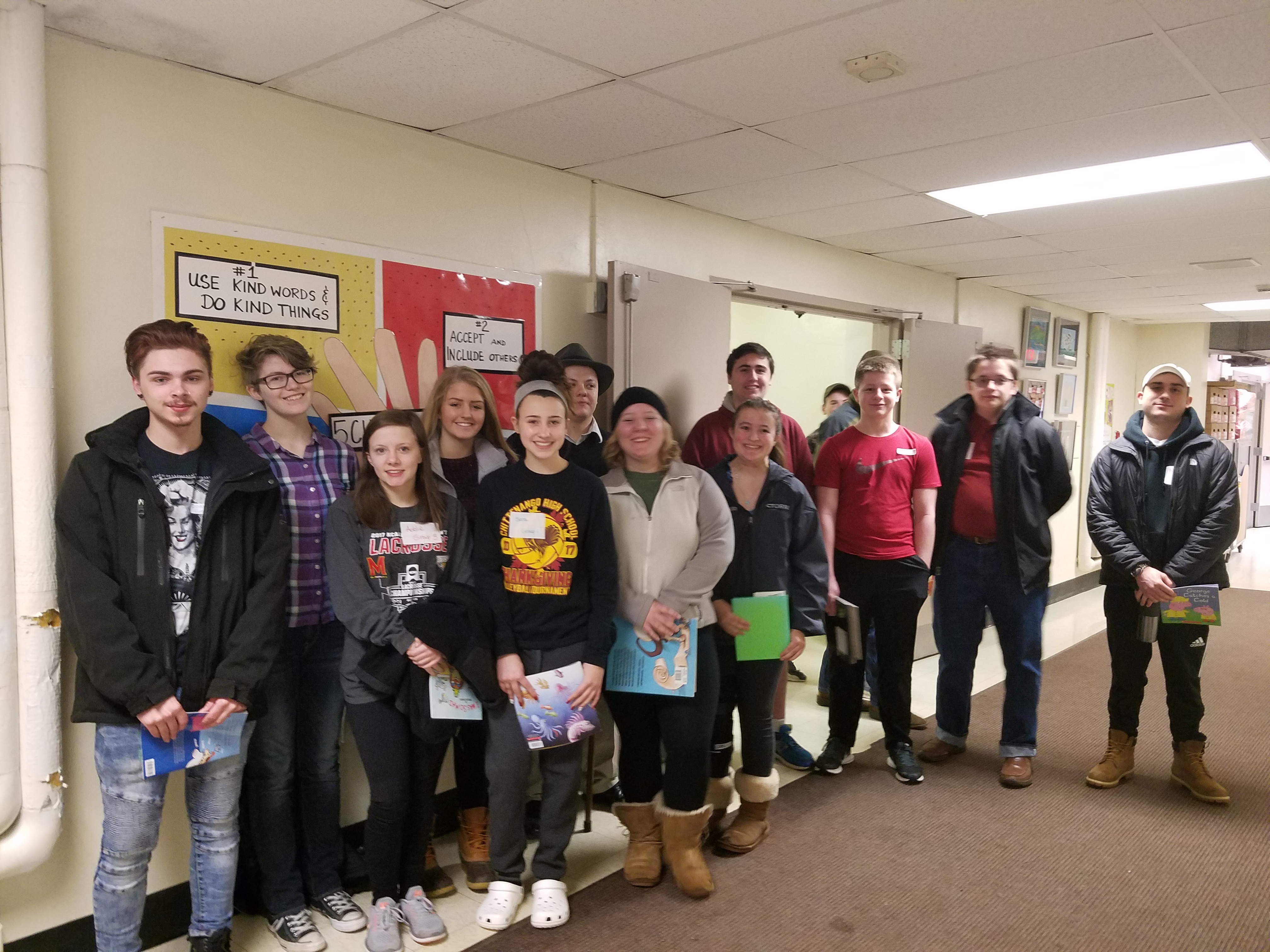 HS Public Speaking students at the elementary school