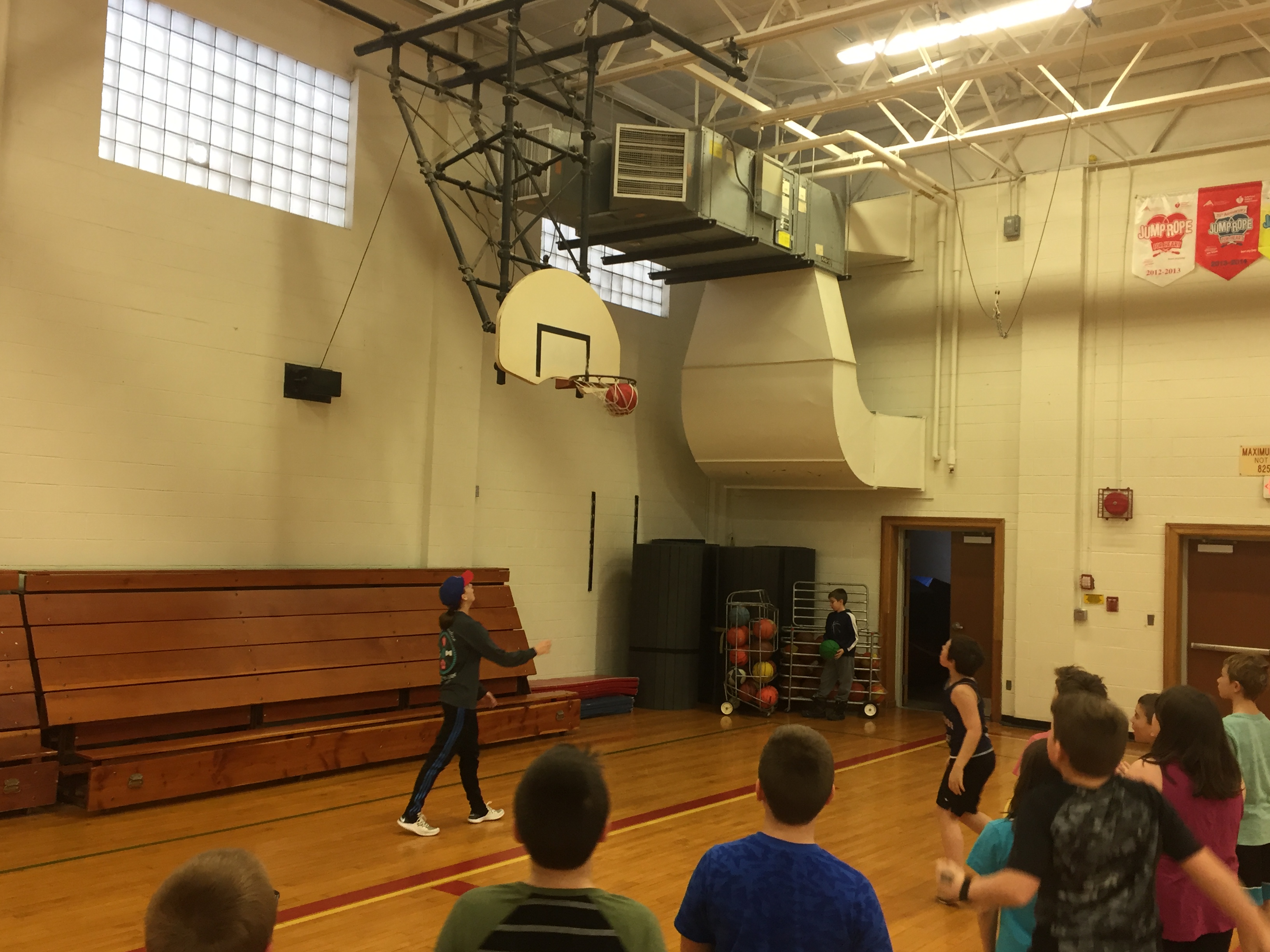 HS student athlete shooting basket