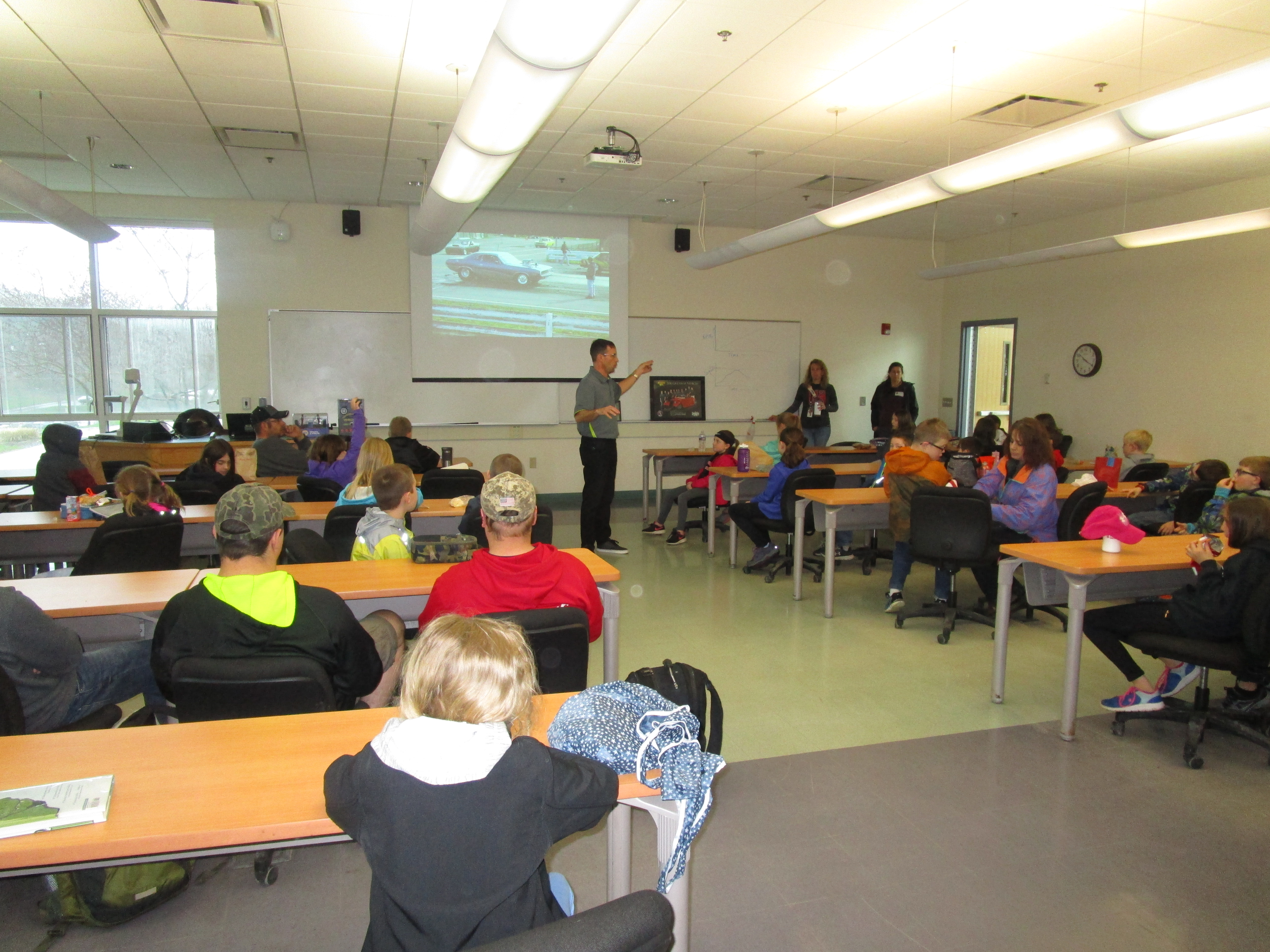 students in the automotive tech class